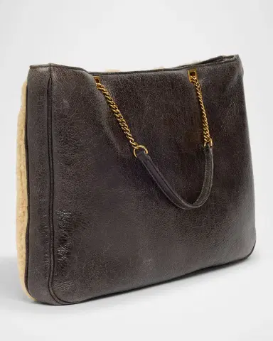 Valentino Garavani Viva Superstar Large Shearling VLogo Tote Bag | Thumbnail 3