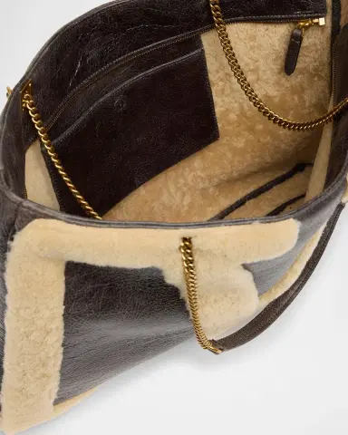 Valentino Garavani Viva Superstar Large Shearling VLogo Tote Bag | Thumbnail 4