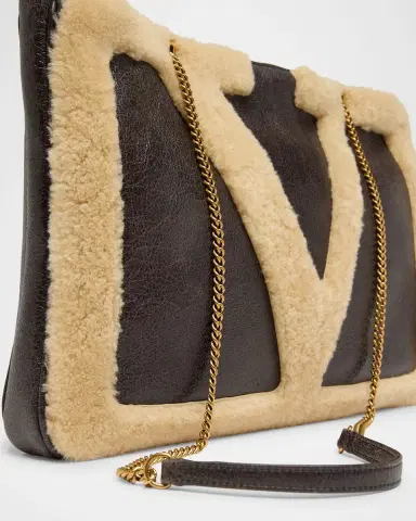 Valentino Garavani Viva Superstar Large Shearling VLogo Tote Bag | Thumbnail 6