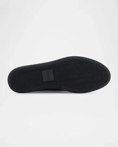 Giorgio Armani Men's Leather Monogram Slipper Loafers | Thumbnail 4