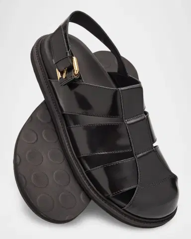 MOSCHINO Men's Leather Fisherman Sandals | Thumbnail 5 MOSCHINO Men's Leather Fisherman Sandals | Thumbnail 5