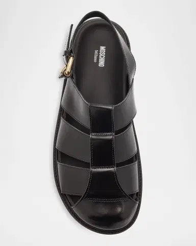 MOSCHINO Men's Leather Fisherman Sandals | Thumbnail 6 MOSCHINO Men's Leather Fisherman Sandals | Thumbnail 6