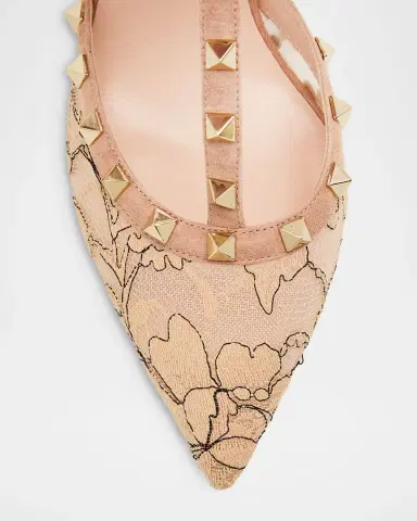 Valentino Garavani 65mm Rockstud Lace Ankle-Strap Pumps | Thumbnail 5 Valentino Garavani 65mm Rockstud Lace Ankle-Strap Pumps | Thumbnail 5