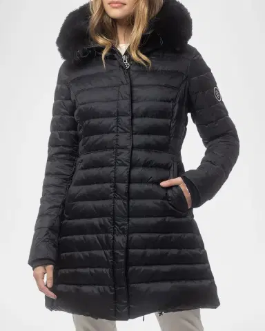 Gorski Down Apres-Ski Jacket with Detachable Toscana Lamb Hood Trim | Thumbnail 4 Gorski Down Apres-Ski Jacket with Detachable Toscana Lamb Hood Trim | Thumbnail 4