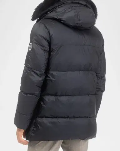Gorski Men's Apres-Ski Jacket With Detachable Toscana Lamb Shearling Hood Trim | Thumbnail 2 Gorski Men's Apres-Ski Jacket With Detachable Toscana Lamb Shearling Hood Trim | Thumbnail 2