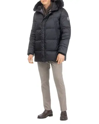 Gorski Men's Apres-Ski Jacket With Detachable Toscana Lamb Shearling Hood Trim | Thumbnail 1 Gorski Men's Apres-Ski Jacket With Detachable Toscana Lamb Shearling Hood Trim | Thumbnail 1