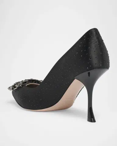 Roger Vivier Bouquet Strass Hot-Fix Satin Pumps | Thumbnail 2 Roger Vivier Bouquet Strass Hot-Fix Satin Pumps | Thumbnail 2