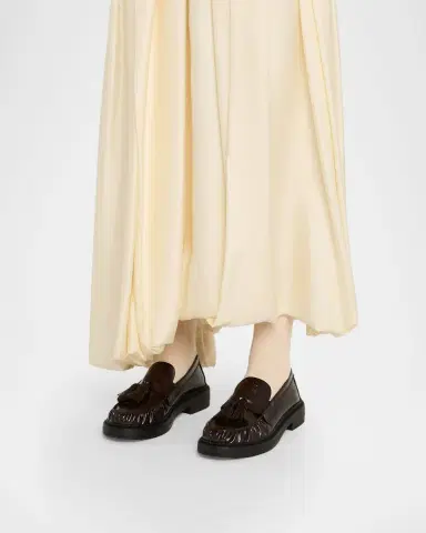 Miu Miu Spazzolato Leather Tassel Loafers | Thumbnail 2
