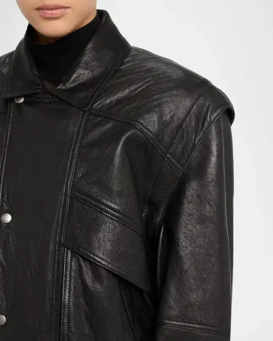 Saint Laurent Leather Bomber Jacket | Thumbnail 5