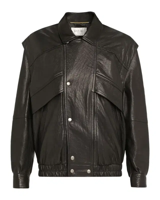 Saint Laurent Leather Bomber Jacket