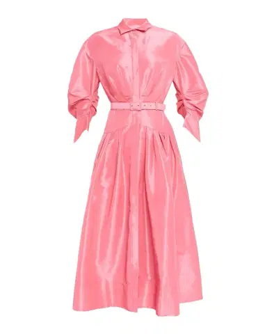Rebecca Vallance Maple Pleated Taffeta Midi Shirtdress | Thumbnail 1 Rebecca Vallance Maple Pleated Taffeta Midi Shirtdress | Thumbnail 1