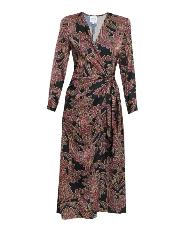 Studded Flora Eliza Wrap Midi Dress