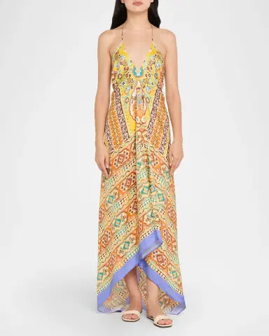 Etro Printed Silk Halter Maxi Dress | Thumbnail 2 Etro Printed Silk Halter Maxi Dress | Thumbnail 2