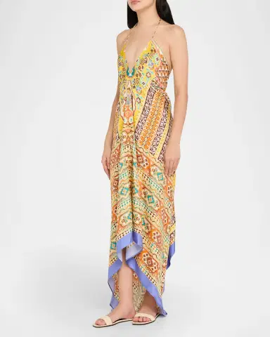 Etro Printed Silk Halter Maxi Dress | Thumbnail 4 Etro Printed Silk Halter Maxi Dress | Thumbnail 4