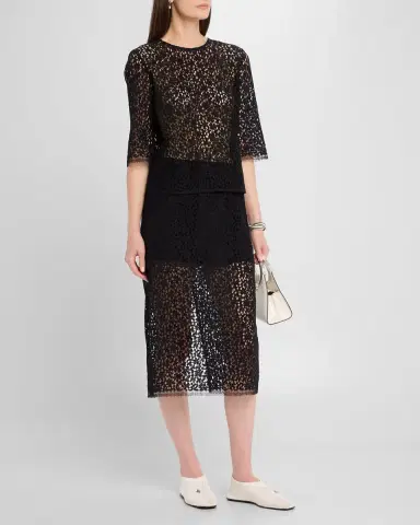 Maria McManus Lace Ruched Midi Skirt | Thumbnail 2 Maria McManus Lace Ruched Midi Skirt | Thumbnail 2