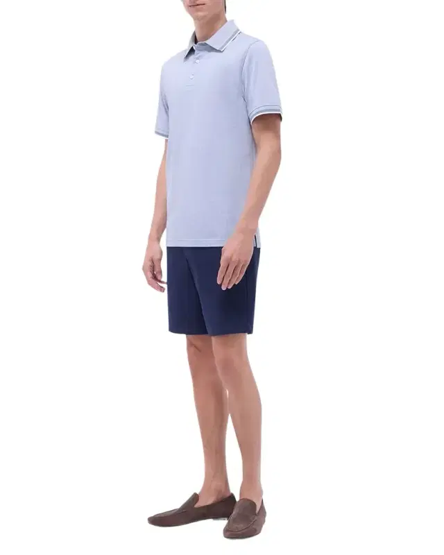 Men 's Cotton Micro-Print Polo Shirt