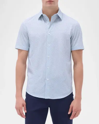 Bugatchi Men's Miles OoohCotton Geometric Short-Sleeve Shirt | Thumbnail 3