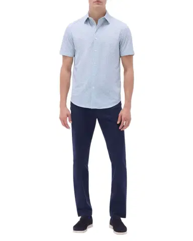 Bugatchi Men's Miles OoohCotton Geometric Short-Sleeve Shirt | Thumbnail 1