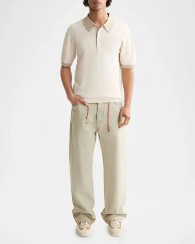 Scotch & Soda Men's Cotton Texture Knit Polo Shirt | Thumbnail 2