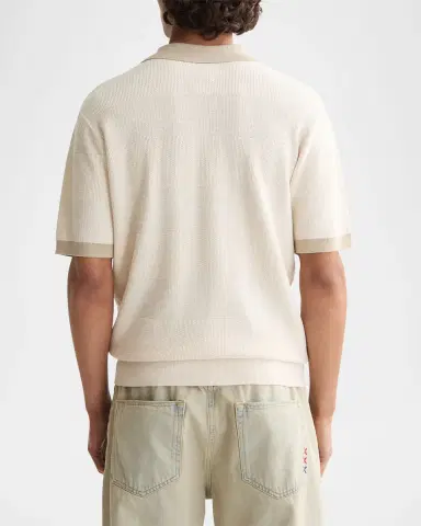 Scotch & Soda Men's Cotton Texture Knit Polo Shirt | Thumbnail 3