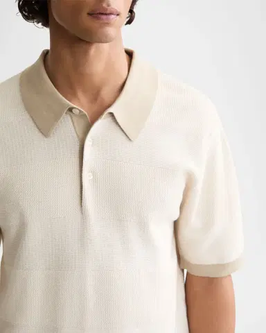 Scotch & Soda Men's Cotton Texture Knit Polo Shirt | Thumbnail 5