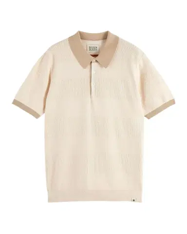 Scotch & Soda Men's Cotton Texture Knit Polo Shirt | Thumbnail 1
