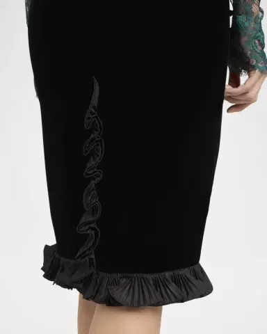 Valentino Garavani Ruffle Hem Velvet Pencil Skirt | Thumbnail 6 Valentino Garavani Ruffle Hem Velvet Pencil Skirt | Thumbnail 6