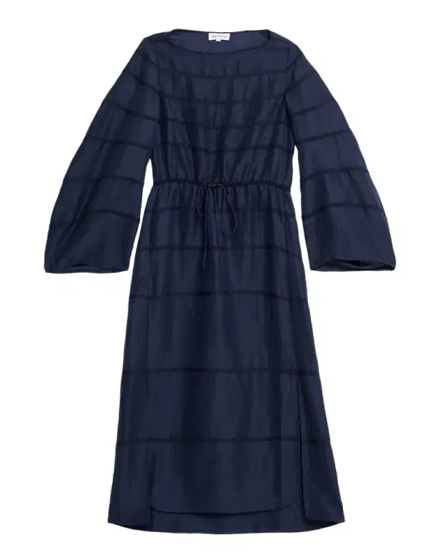 Ribbon Striped Midi Caftan Dress