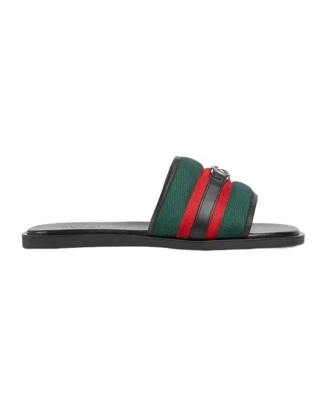 Men's Maverik Web Slide Sandals with Interlocking G Men's Maverik Web Slide Sandals with Interlocking G
