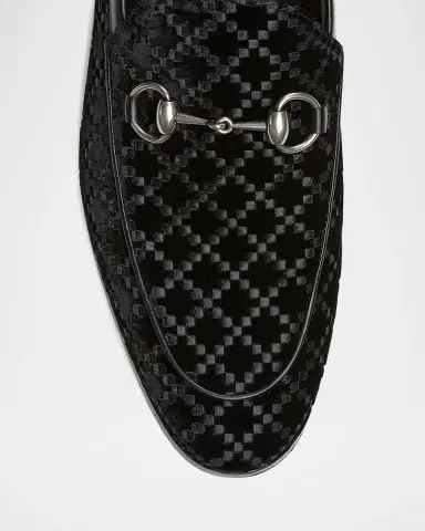 Gucci Men's Next Velvet and Leather Bit Loafers | Thumbnail 3 Gucci Men's Next Velvet and Leather Bit Loafers | Thumbnail 3