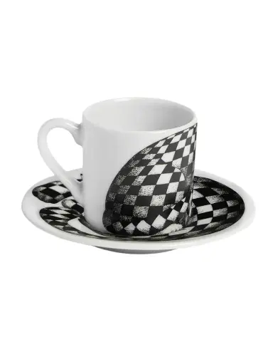 FORNASETTI High Fidelity Checkered Coffee Mug | Thumbnail 1 FORNASETTI High Fidelity Checkered Coffee Mug | Thumbnail 1