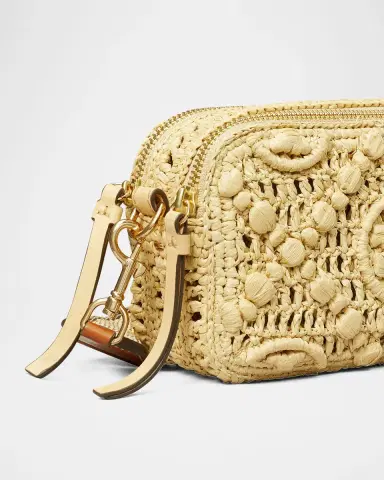 Tory Burch Miller T Monogram Raffia Mini Crossbody Bag | Thumbnail 5