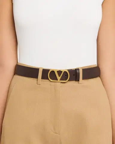 Valentino Garavani VLogo Signature Calfskin Leather Belt, 30mm | Thumbnail 2 Valentino Garavani VLogo Signature Calfskin Leather Belt, 30mm | Thumbnail 2