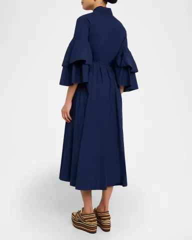 Rosie Assoulin Fiesta Ruffle-Sleeve Midi Shirtdress | Thumbnail 3 Rosie Assoulin Fiesta Ruffle-Sleeve Midi Shirtdress | Thumbnail 3