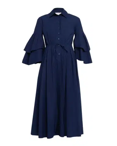 Rosie Assoulin Fiesta Ruffle-Sleeve Midi Shirtdress | Thumbnail 1 Rosie Assoulin Fiesta Ruffle-Sleeve Midi Shirtdress | Thumbnail 1