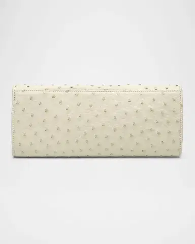 MICHELLE WILHITE Robbie Ostrich Leather Flap Clutch Bag | Thumbnail 2 MICHELLE WILHITE Robbie Ostrich Leather Flap Clutch Bag | Thumbnail 2