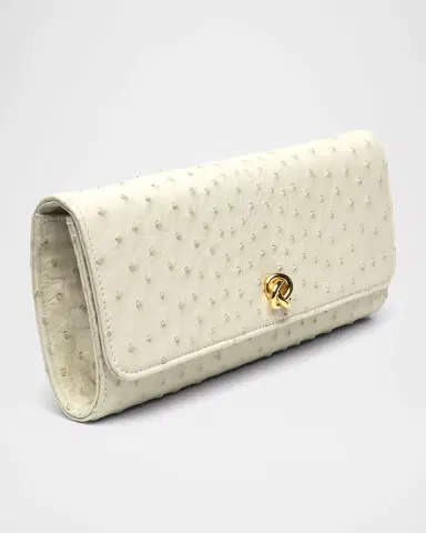 MICHELLE WILHITE Robbie Ostrich Leather Flap Clutch Bag | Thumbnail 3 MICHELLE WILHITE Robbie Ostrich Leather Flap Clutch Bag | Thumbnail 3