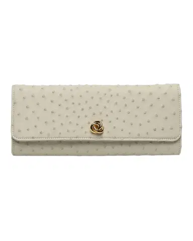MICHELLE WILHITE Robbie Ostrich Leather Flap Clutch Bag | Thumbnail 1 MICHELLE WILHITE Robbie Ostrich Leather Flap Clutch Bag | Thumbnail 1