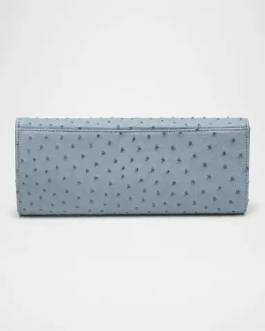 MICHELLE WILHITE Robbie Ostrich Leather Flap Clutch Bag | Thumbnail 2 MICHELLE WILHITE Robbie Ostrich Leather Flap Clutch Bag | Thumbnail 2