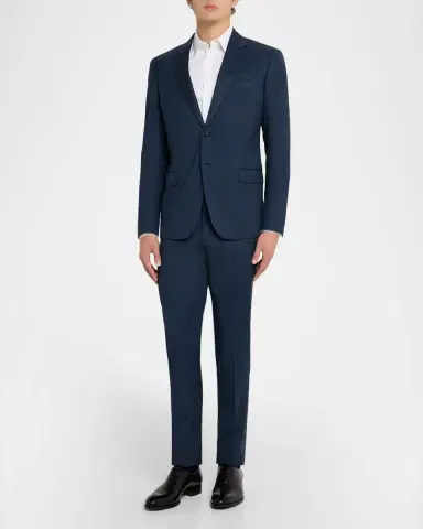 Emporio Armani Men's Wool Micro-Houndstooth G Line Suit | Thumbnail 2 Emporio Armani Men's Wool Micro-Houndstooth G Line Suit | Thumbnail 2