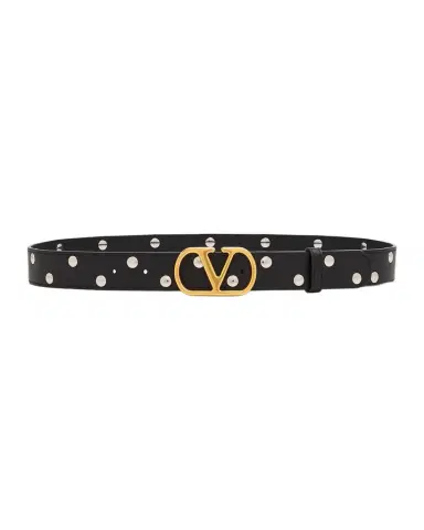 Valentino Garavani VLogo Signature Calfskin Leather Belt, 30mm | Thumbnail 1
