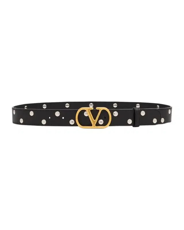 Valentino Garavani VLogo Signature Calfskin Leather Belt, 30mm