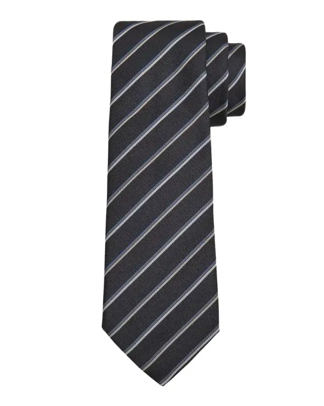 Men 's Double Fine-Stripe Silk Tie