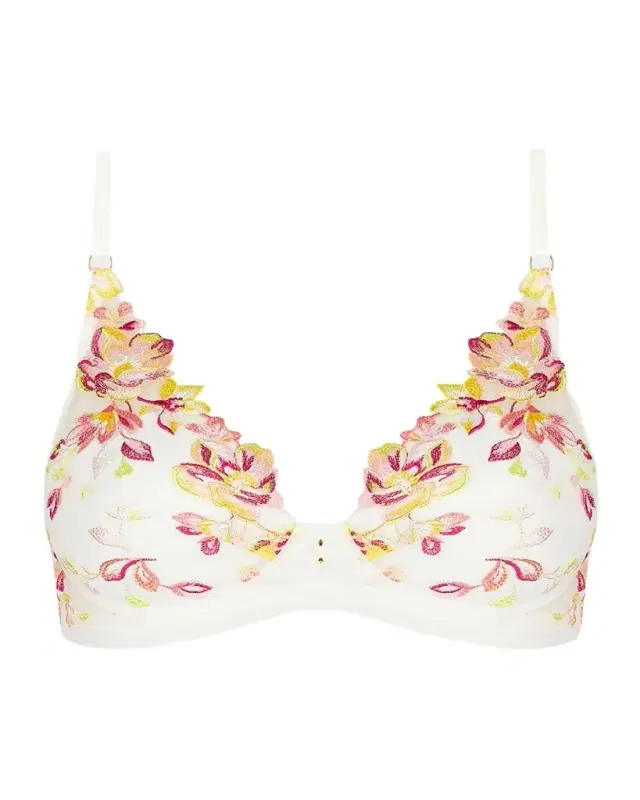 Folie D 'Ete Floral-Embroidered Tulle Triangle Bra