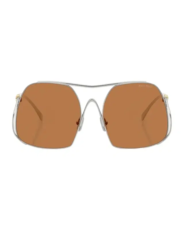 Miu Miu MU A55S Steel Square Sunglasses