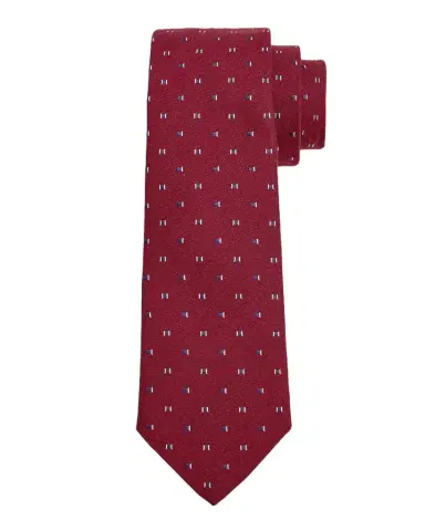 Emporio Armani Men's Bordeaux Micro-Jacquard Silk and Wool Tie | Thumbnail 1