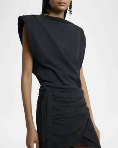 Isabel Marant Marielle Strong-Shoulder Wrap Mini Dress | Thumbnail 4