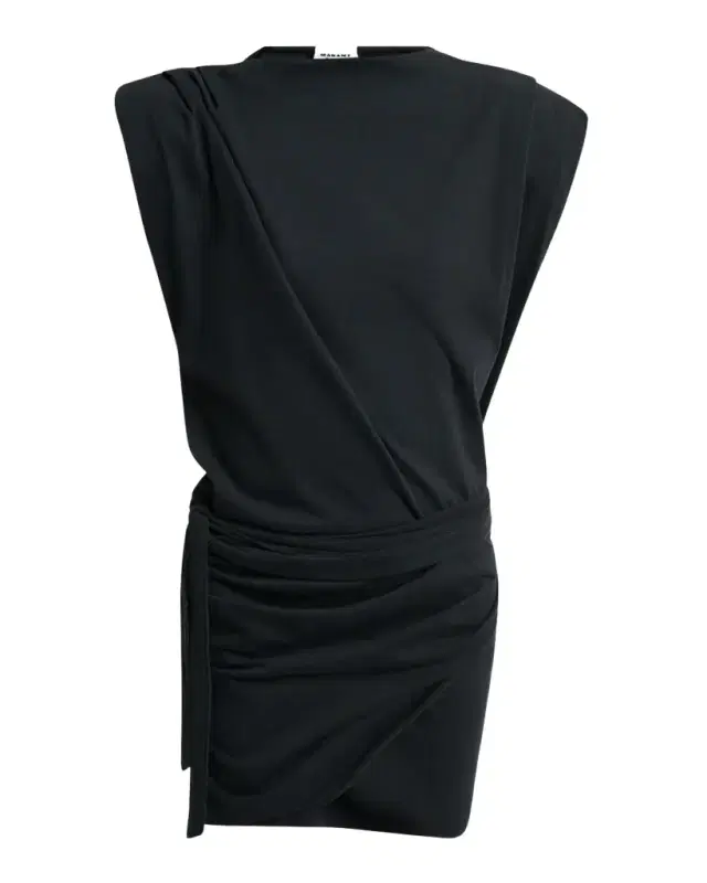 Isabel Marant Marielle Strong-Shoulder Wrap Mini Dress