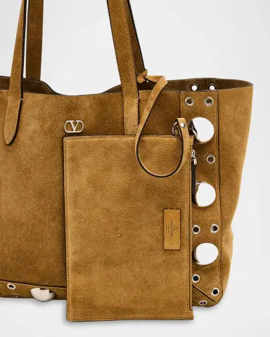 Valentino Garavani Nellcote Large Studded Suede Tote Bag | Thumbnail 6 Valentino Garavani Nellcote Large Studded Suede Tote Bag | Thumbnail 6