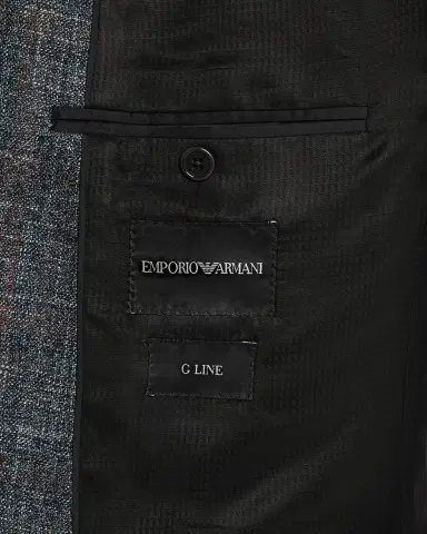 Emporio Armani Men's G Line Blurred Plaid Wool Sports Jacket | Thumbnail 6 Emporio Armani Men's G Line Blurred Plaid Wool Sports Jacket | Thumbnail 6